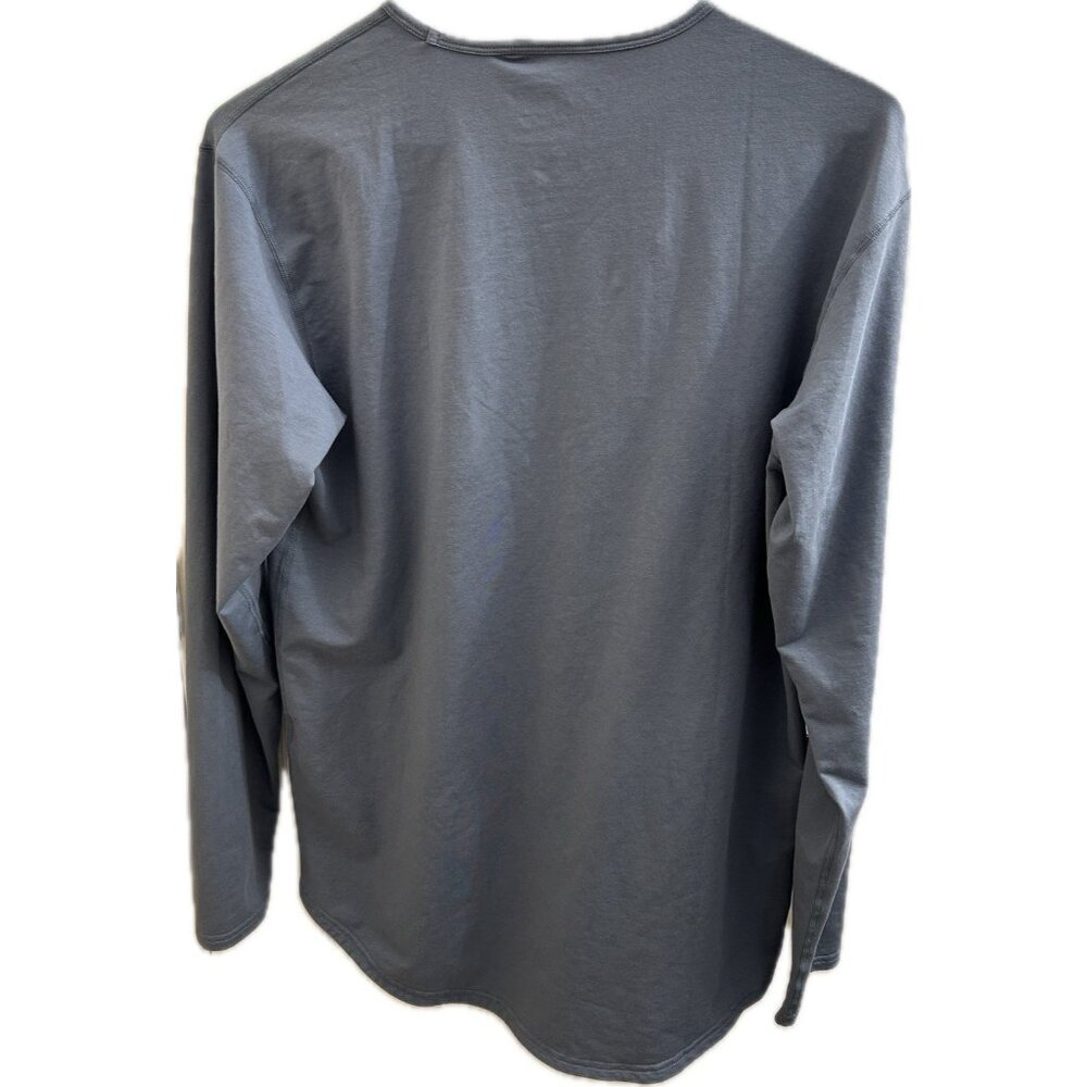 BYLT Men's Blue Premium Basics Drop Cut Long Sleeve Lux T-Shirt Size Large - Picture 2 of 9